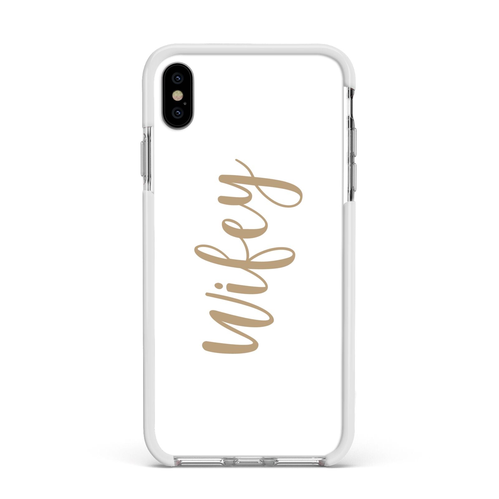 Wifey Apple iPhone Xs Max Impact Case White Edge on Silver Phone