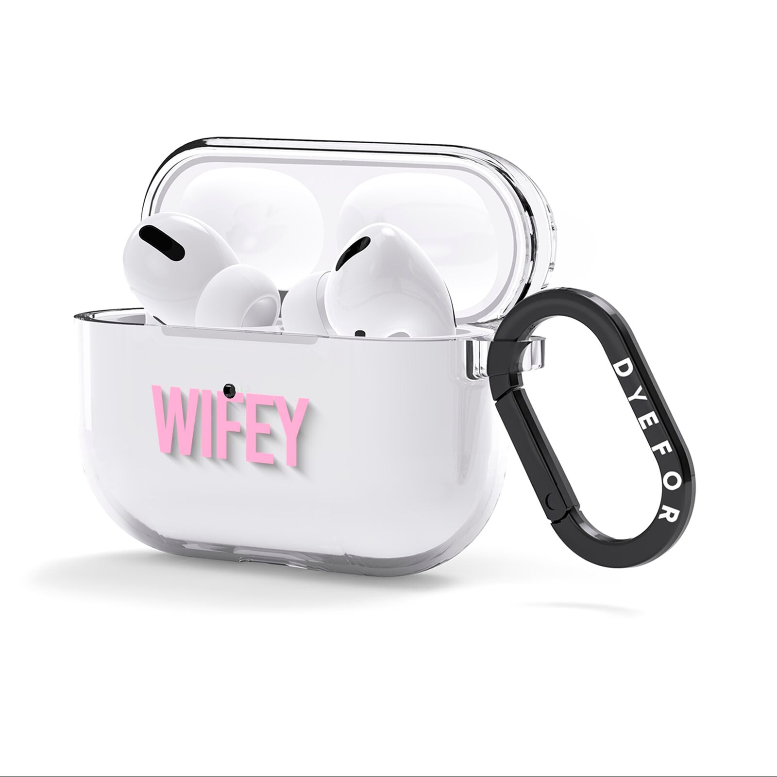 Wifey Pink AirPods Clear Case 3rd Gen Side Image