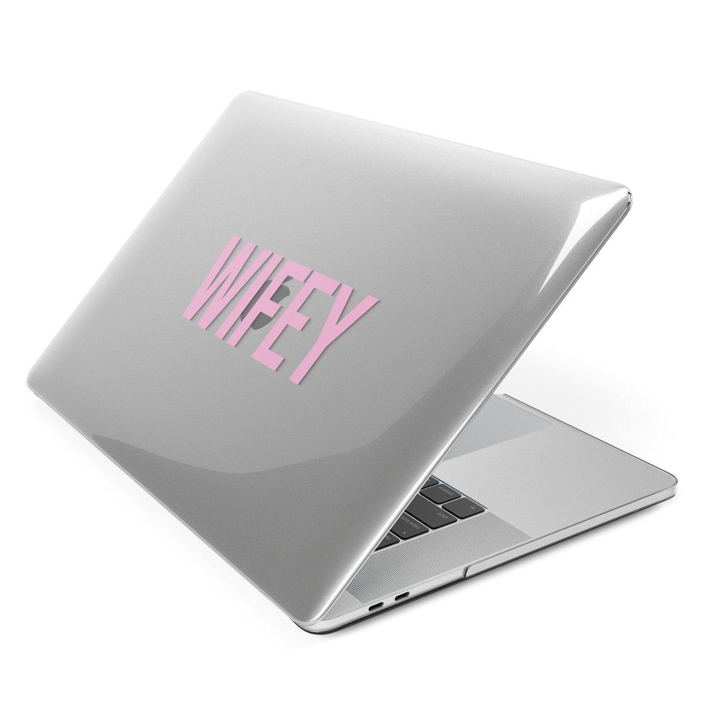 Wifey Pink Apple MacBook Case Side View