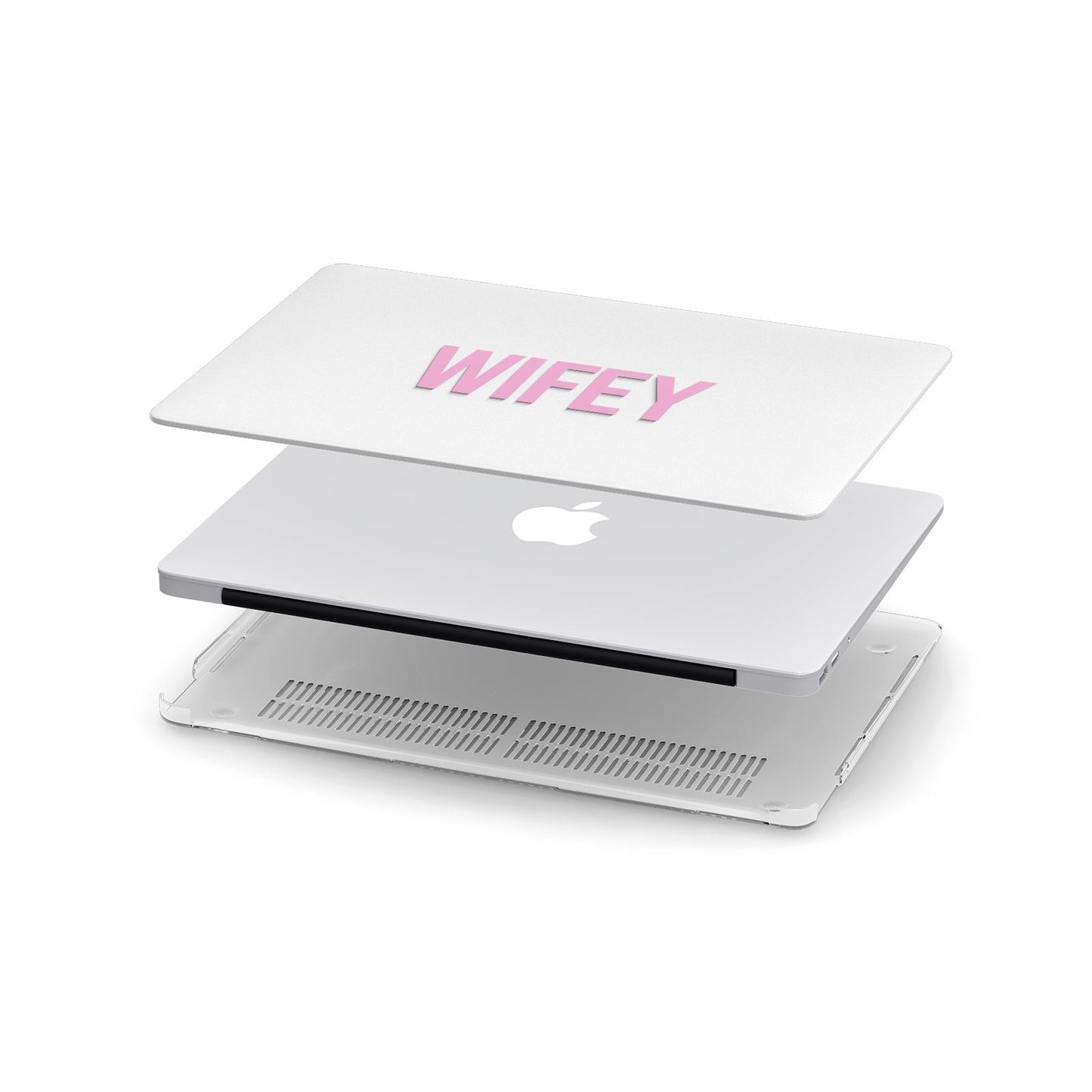 Wifey Pink Apple MacBook Case in Detail