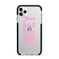 Wifey Pink Apple iPhone 11 Pro Max in Silver with Black Impact Case