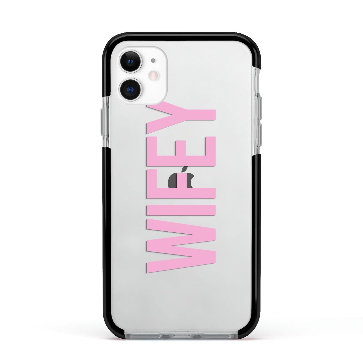 Wifey Pink Apple iPhone 11 in White with Black Impact Case