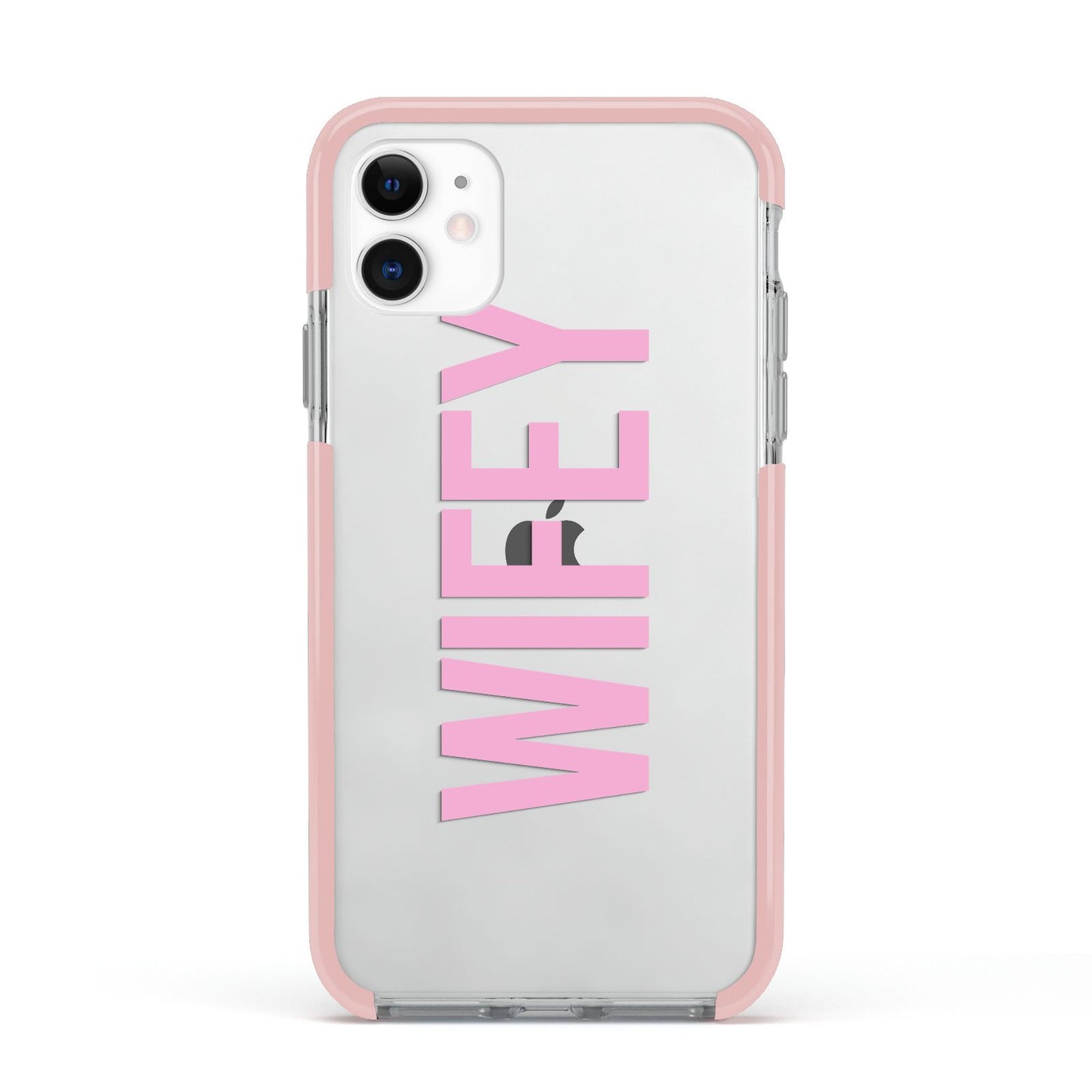 Wifey Pink Apple iPhone 11 in White with Pink Impact Case