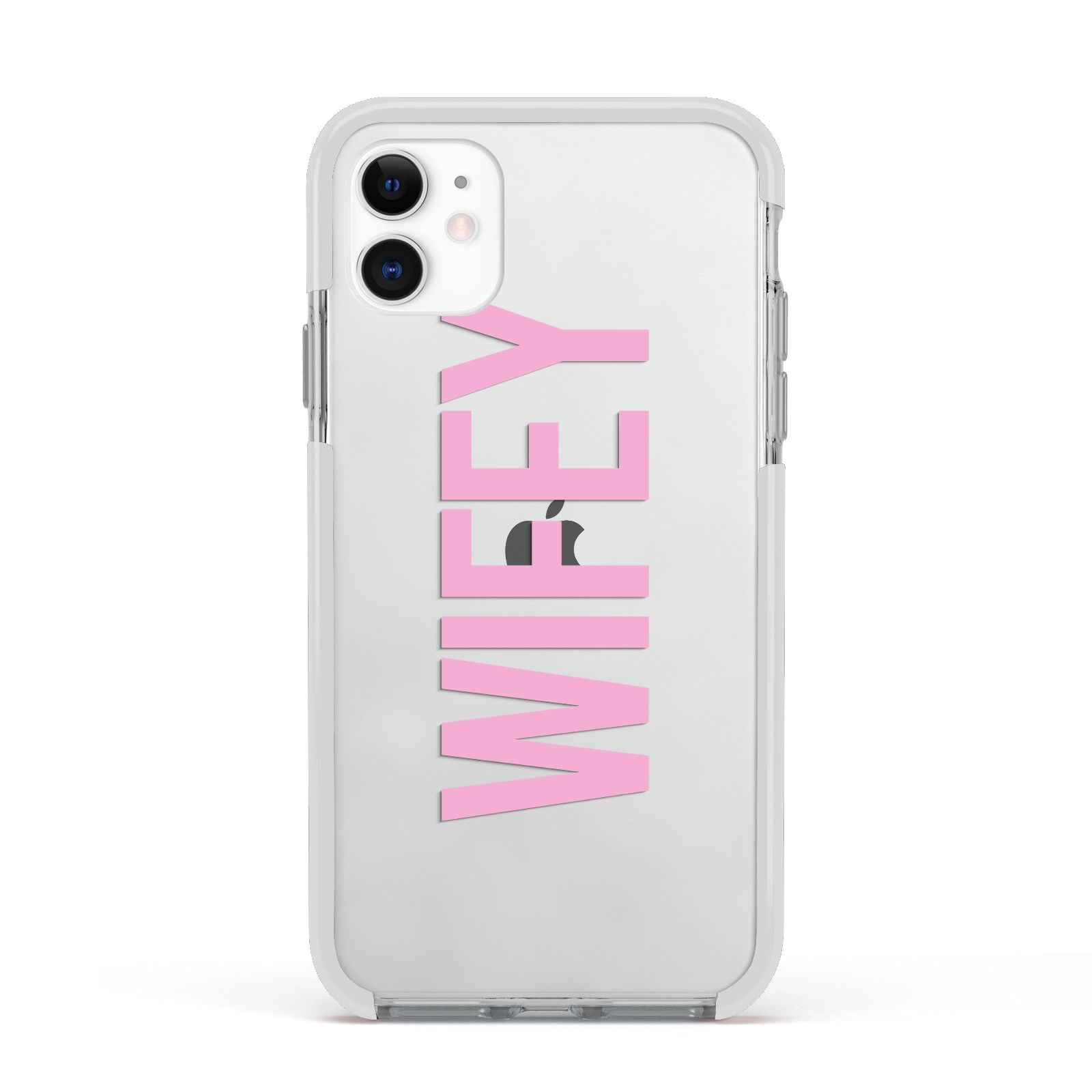 Wifey Pink Apple iPhone 11 in White with White Impact Case