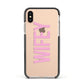 Wifey Pink Apple iPhone Xs Impact Case Black Edge on Gold Phone