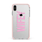 Wifey Pink Apple iPhone Xs Max Impact Case Pink Edge on Silver Phone