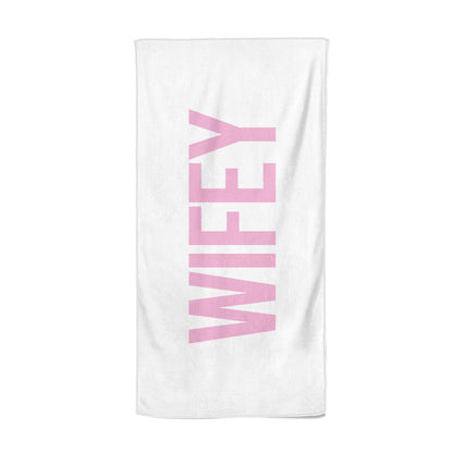 Wifey Pink Beach Towel