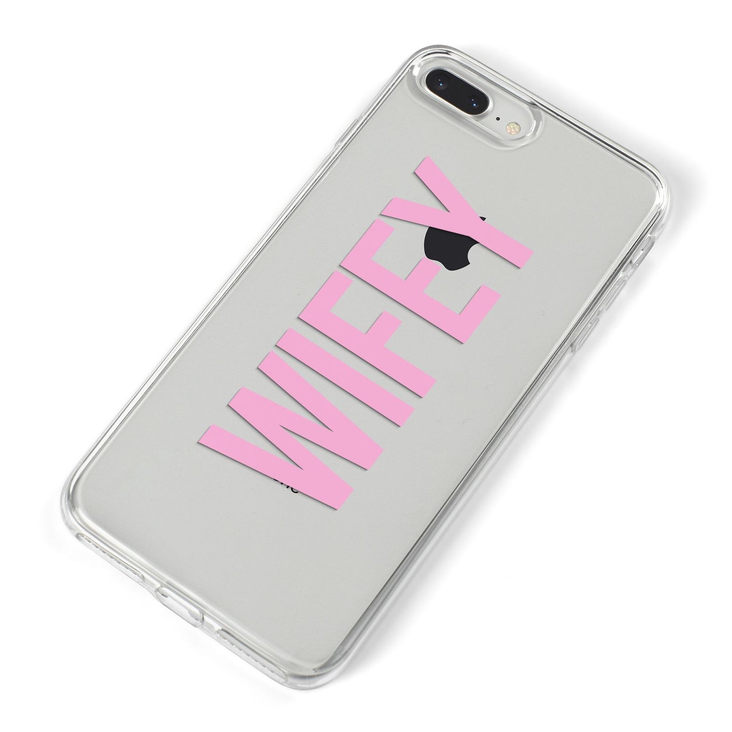 Wifey Pink iPhone 8 Plus Bumper Case on Silver iPhone Alternative Image