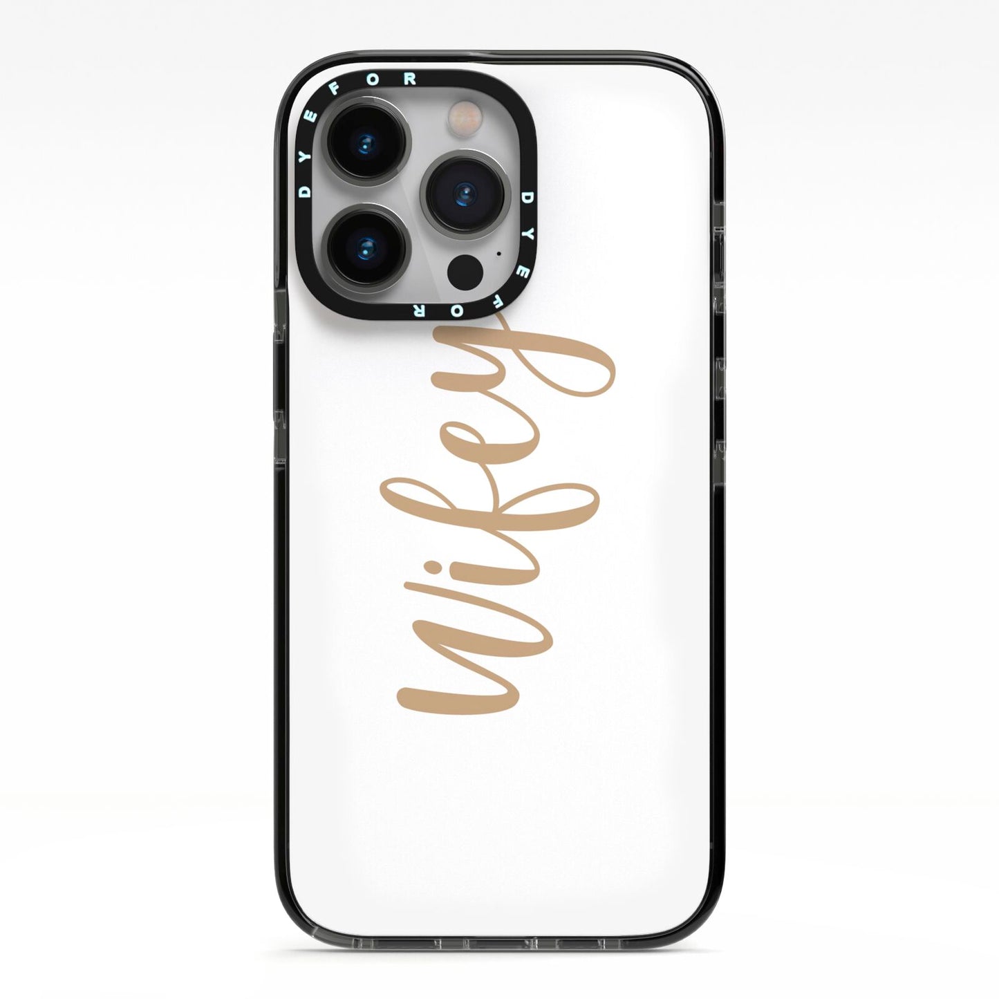 Wifey iPhone 13 Pro Black Impact Case on Silver phone