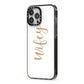 Wifey iPhone 13 Pro Max Black Impact Case Side Angle on Silver phone
