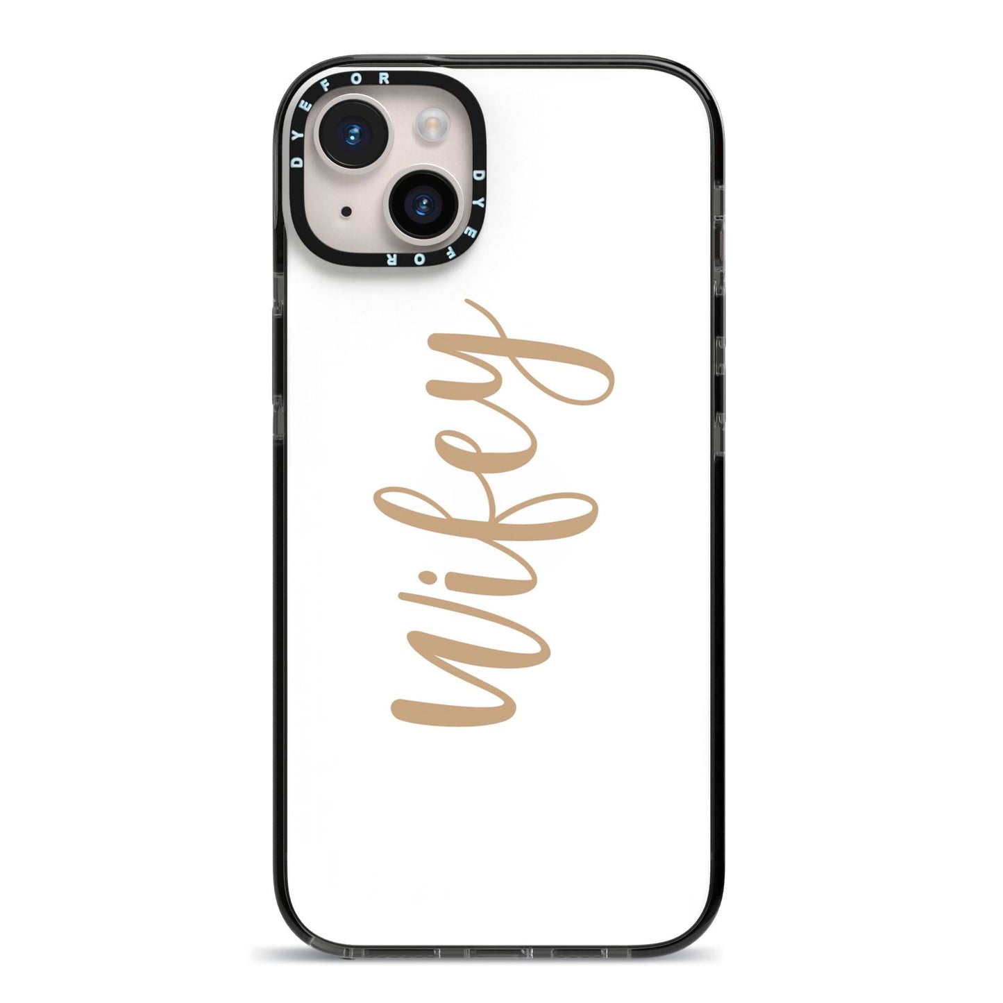 Wifey iPhone 14 Plus Black Impact Case on Silver phone