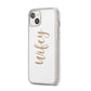 Wifey iPhone 14 Plus Clear Tough Case Starlight Angled Image