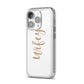 Wifey iPhone 14 Pro Clear Tough Case Silver Angled Image
