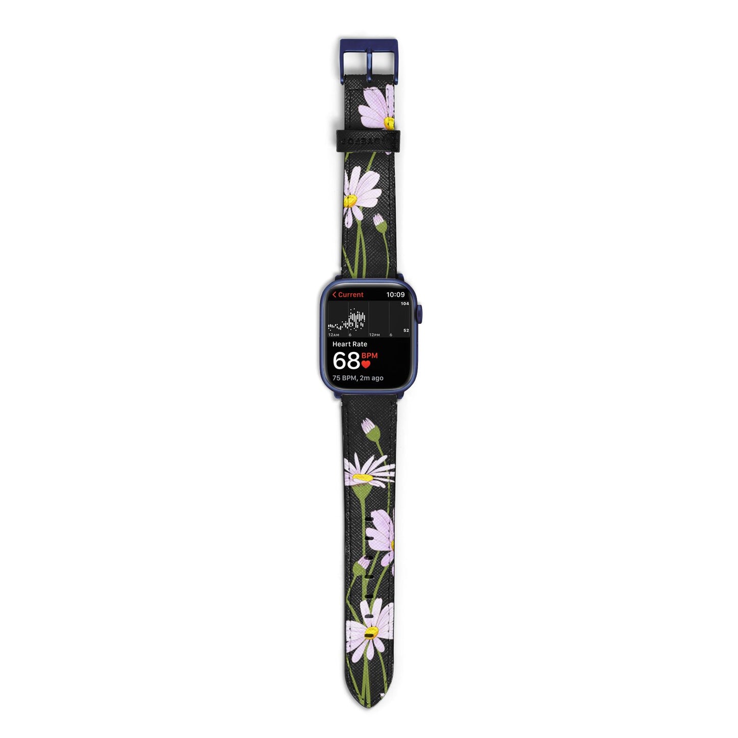 Wild Daisies Apple Watch Strap Size 38mm with Blue Hardware
