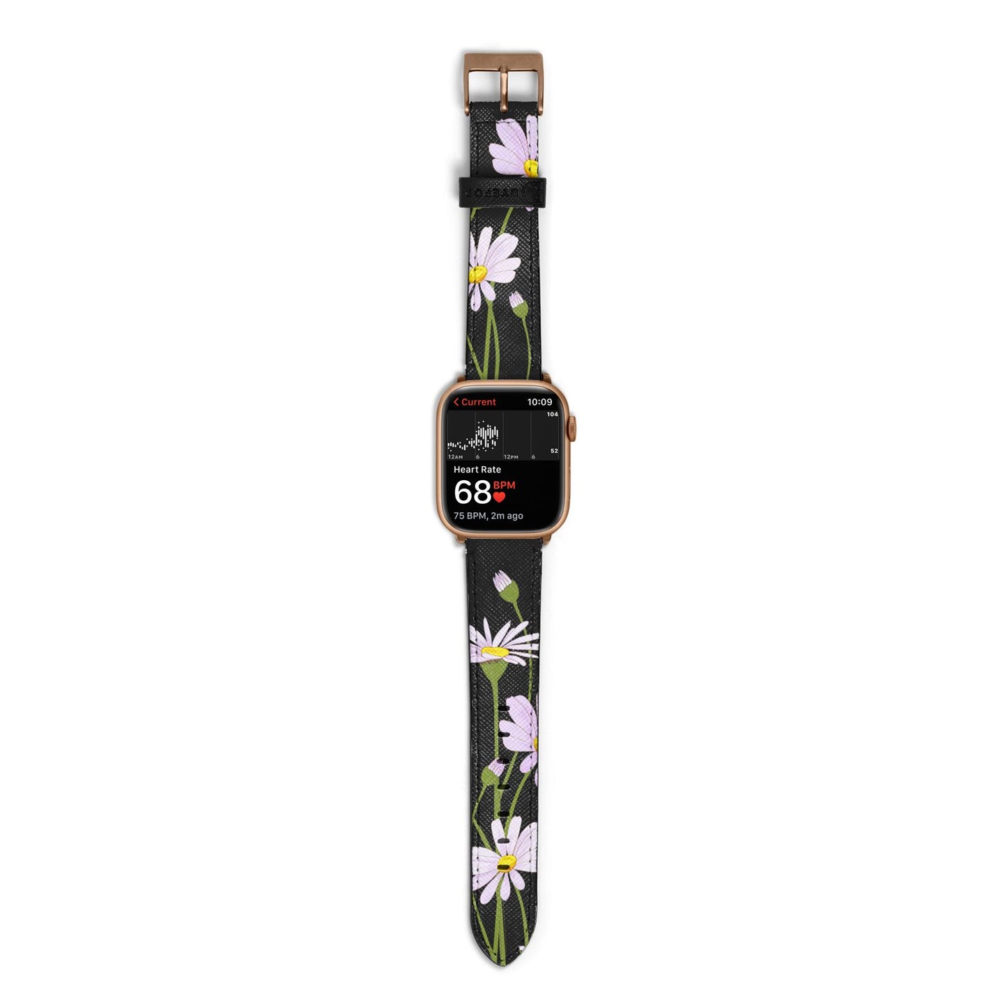 Wild Daisies Apple Watch Strap Size 38mm with Gold Hardware