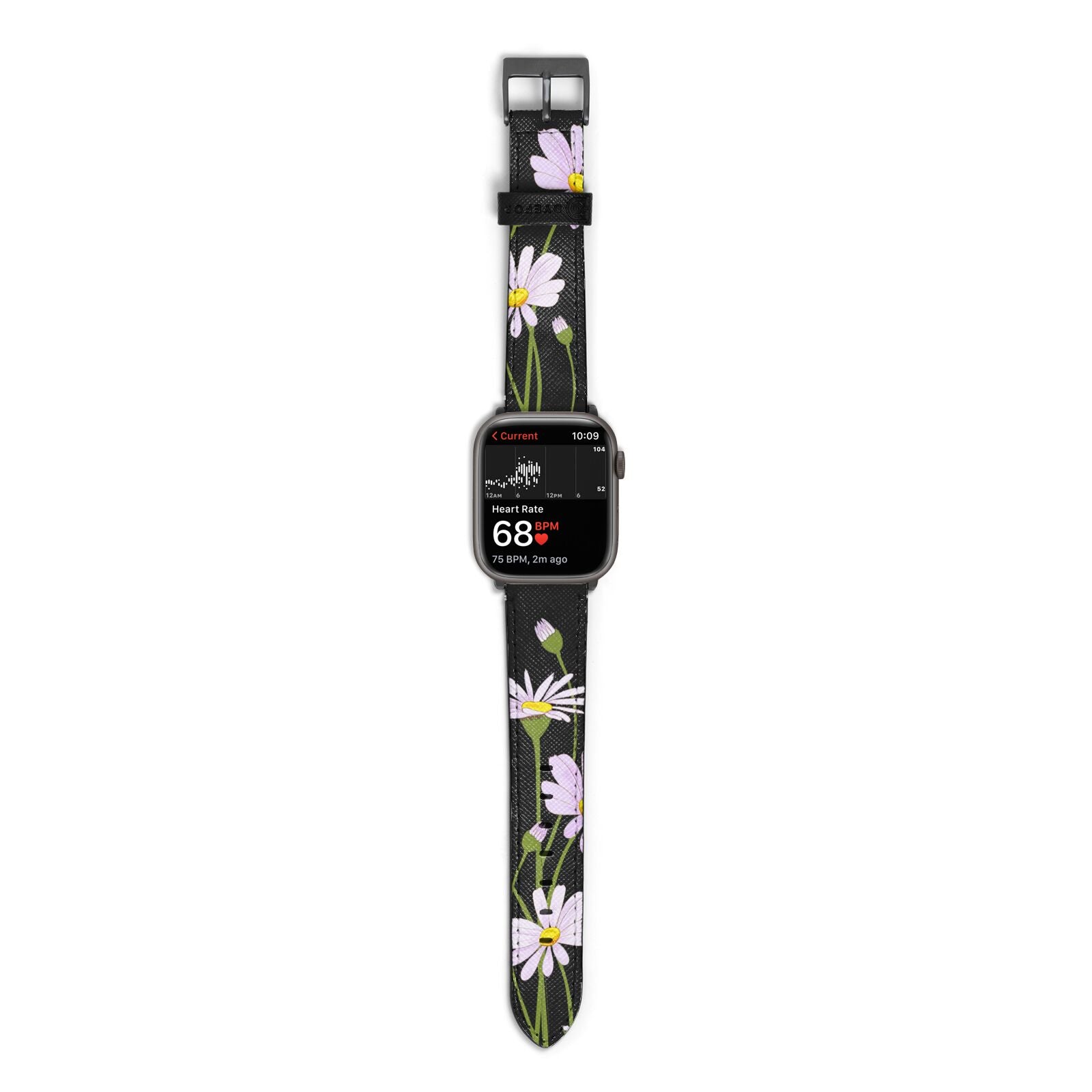 Wild Daisies Apple Watch Strap Size 38mm with Space Grey Hardware