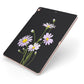 Wild Daisies Apple iPad Case on Rose Gold iPad Side View