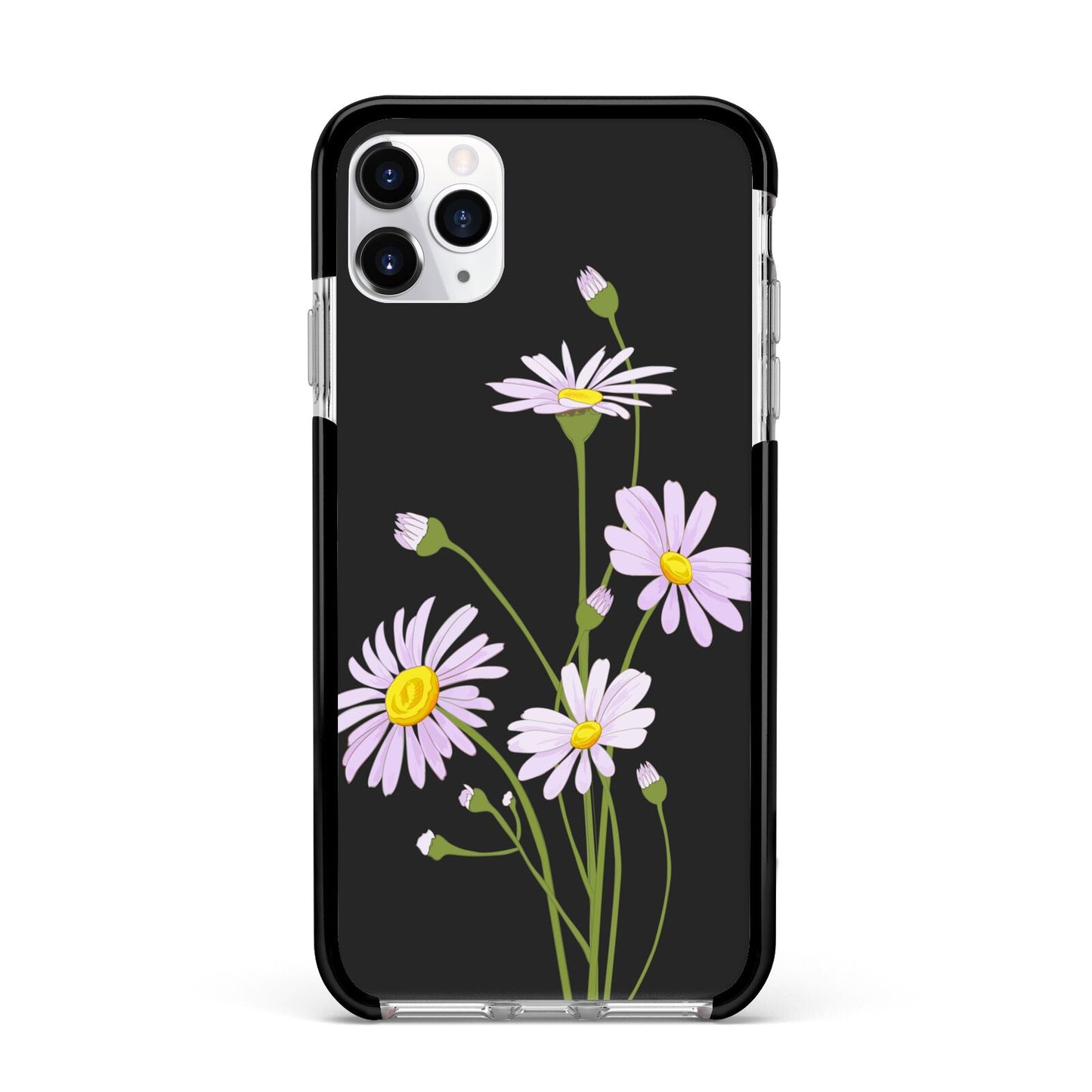 Wild Daisies Apple iPhone 11 Pro Max in Silver with Black Impact Case