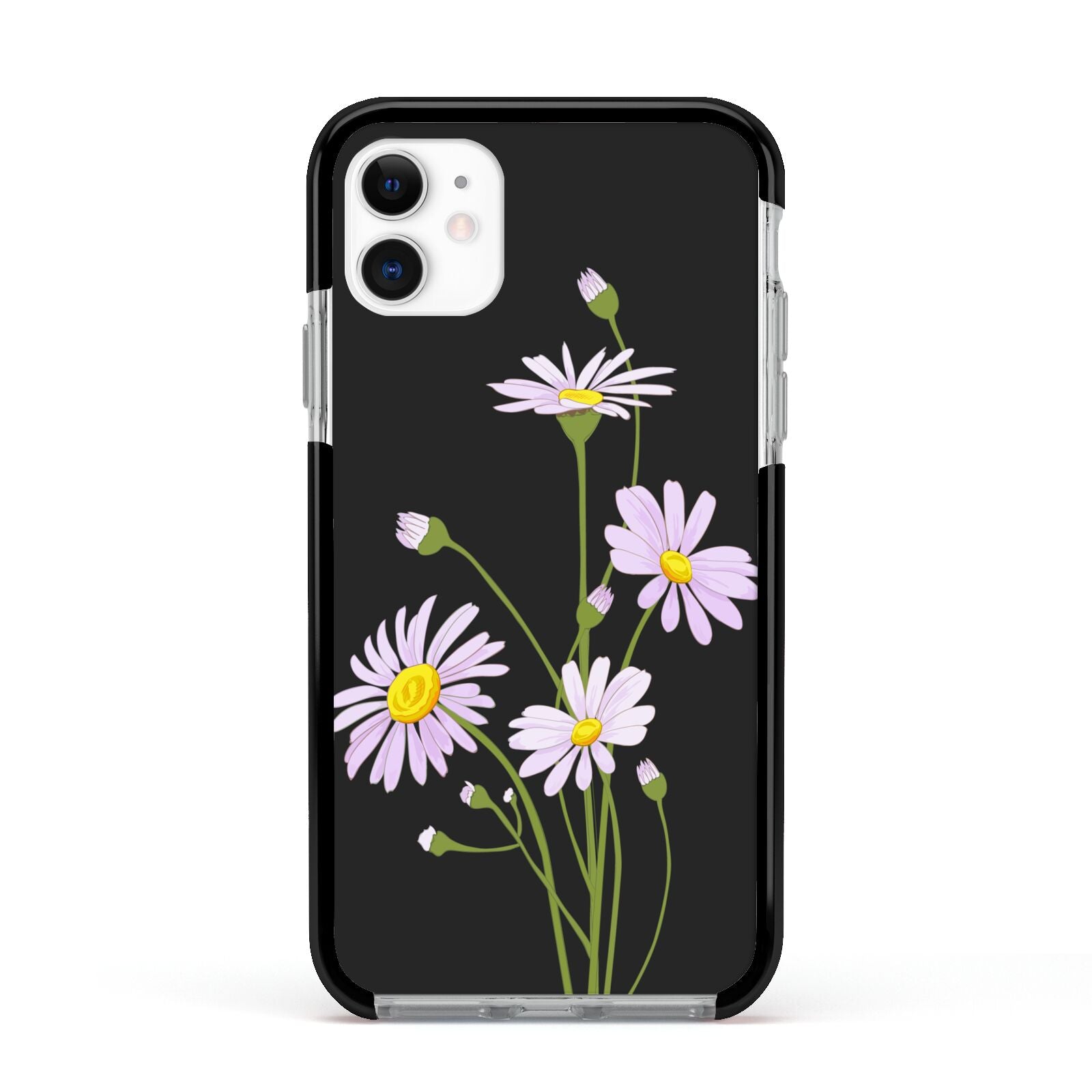 Wild Daisies Apple iPhone 11 in White with Black Impact Case