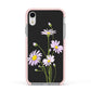 Wild Daisies Apple iPhone XR Impact Case Pink Edge on Silver Phone
