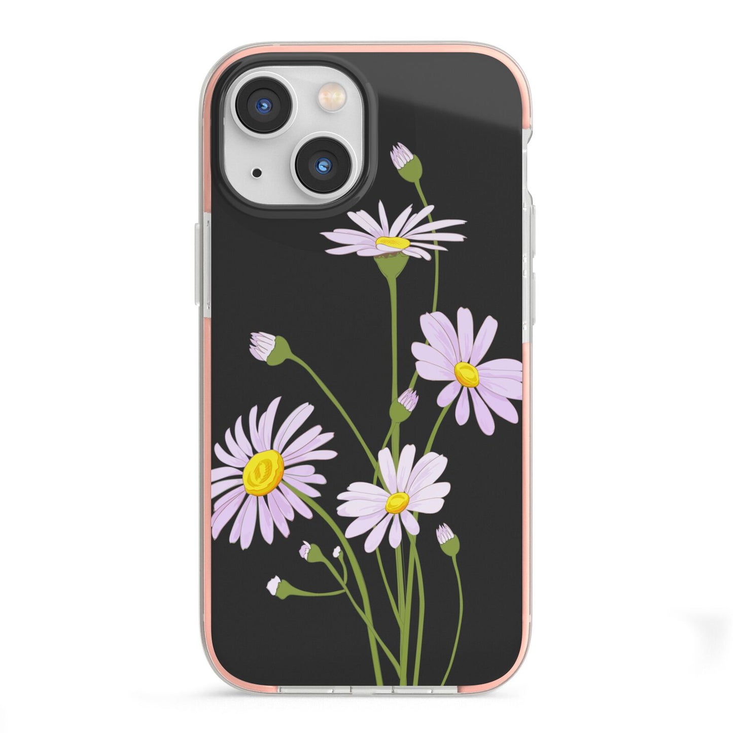 Wild Daisies iPhone 13 Mini TPU Impact Case with Pink Edges