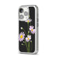 Wild Daisies iPhone 14 Pro Clear Tough Case Silver Angled Image