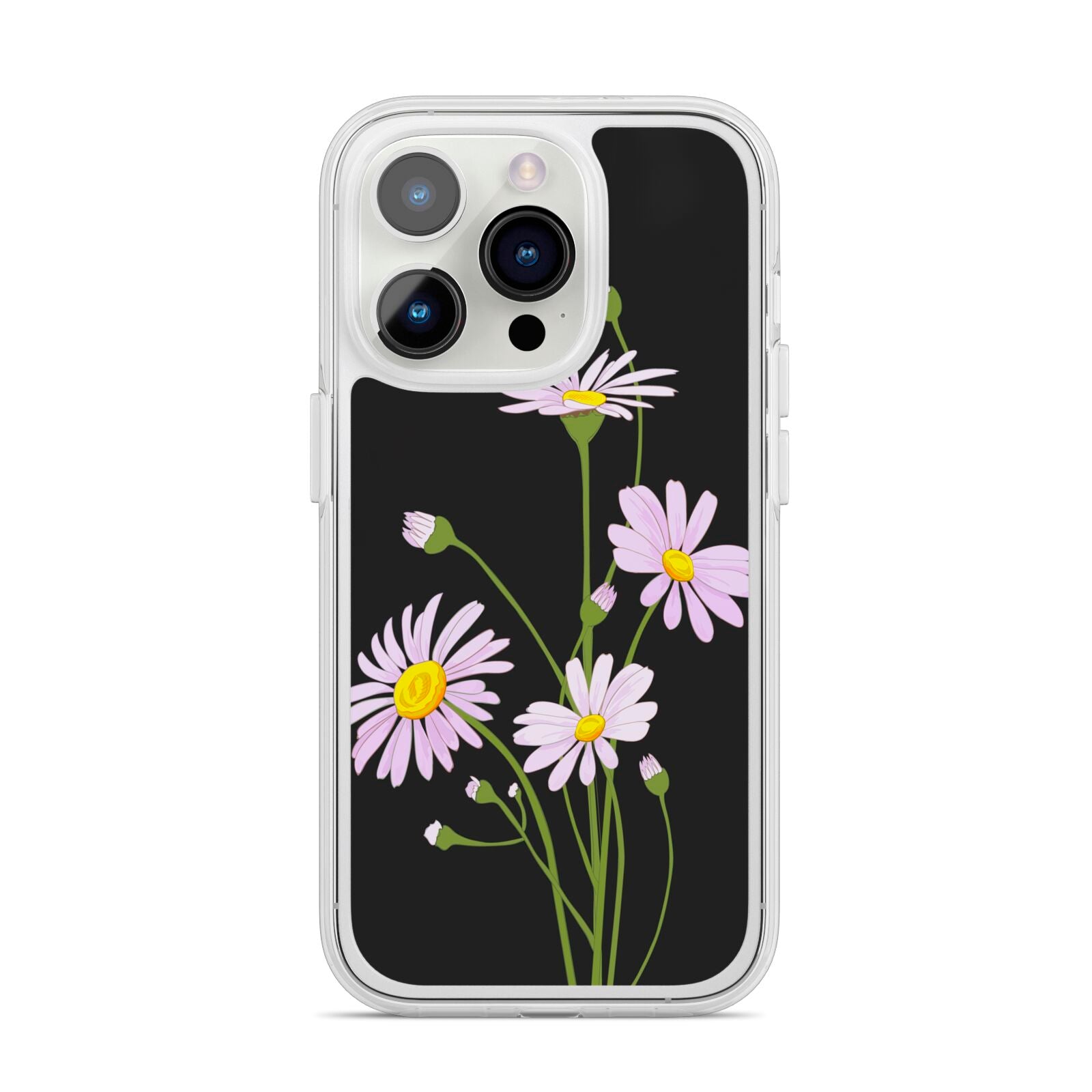Wild Daisies iPhone 14 Pro Clear Tough Case Silver