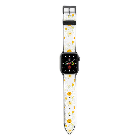 Wild Floral Apple Watch Strap with Space Grey Hardware