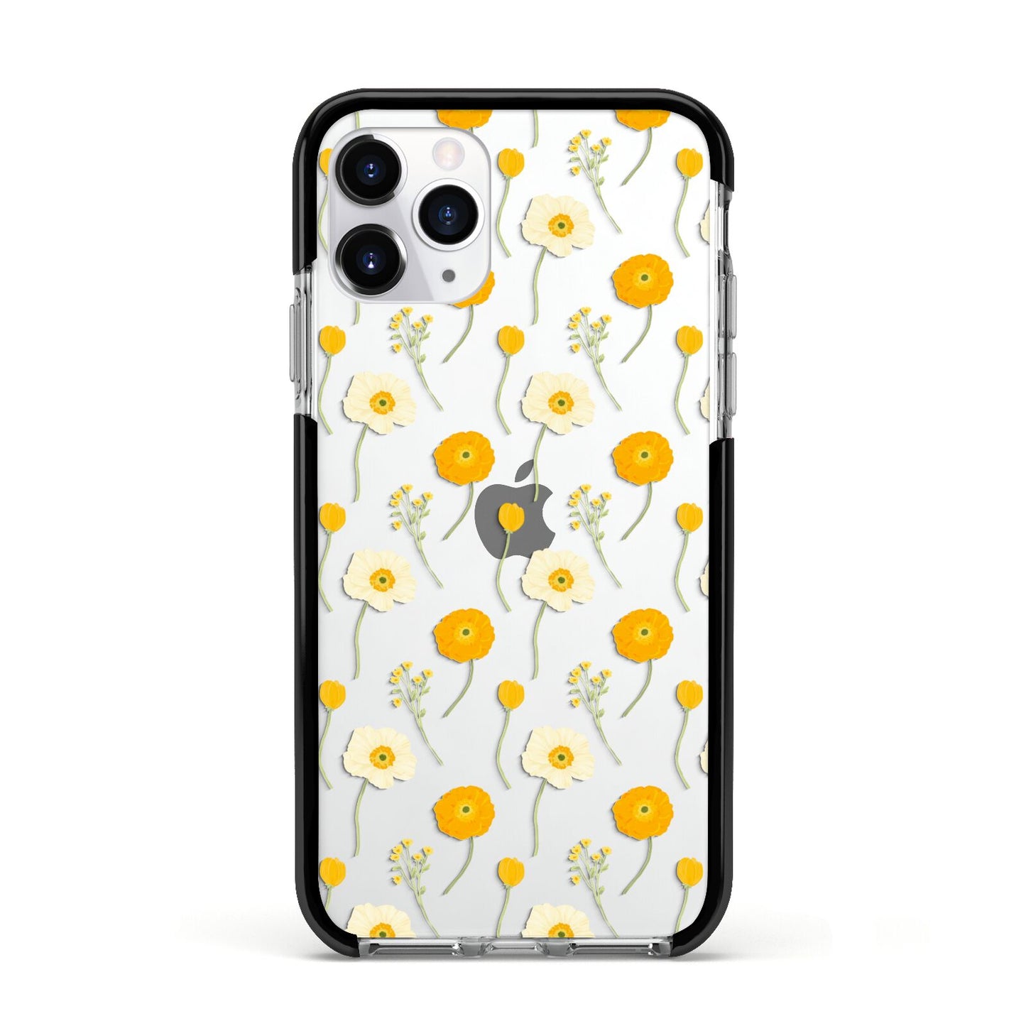 Wild Floral Apple iPhone 11 Pro in Silver with Black Impact Case