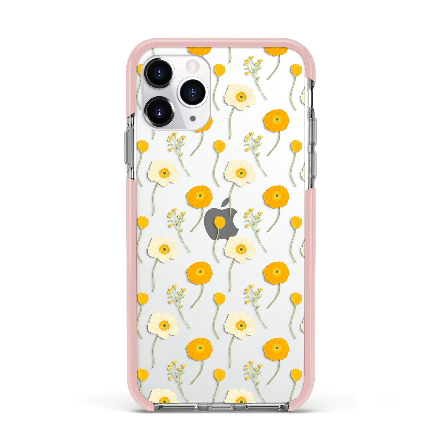 Wild Floral Apple iPhone 11 Pro in Silver with Pink Impact Case