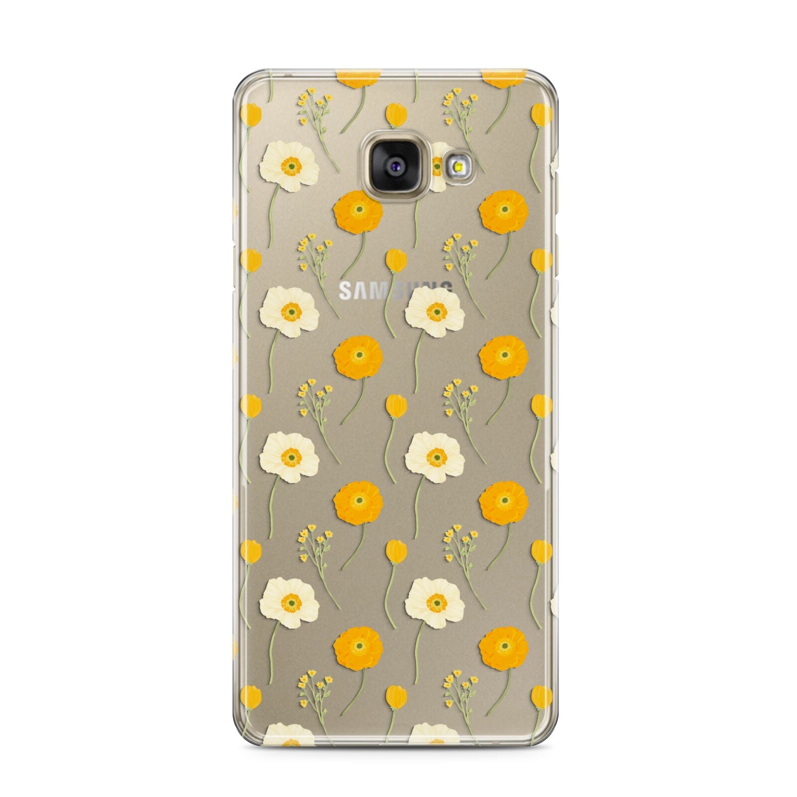 Wild Floral Samsung Galaxy A3 2016 Case on gold phone