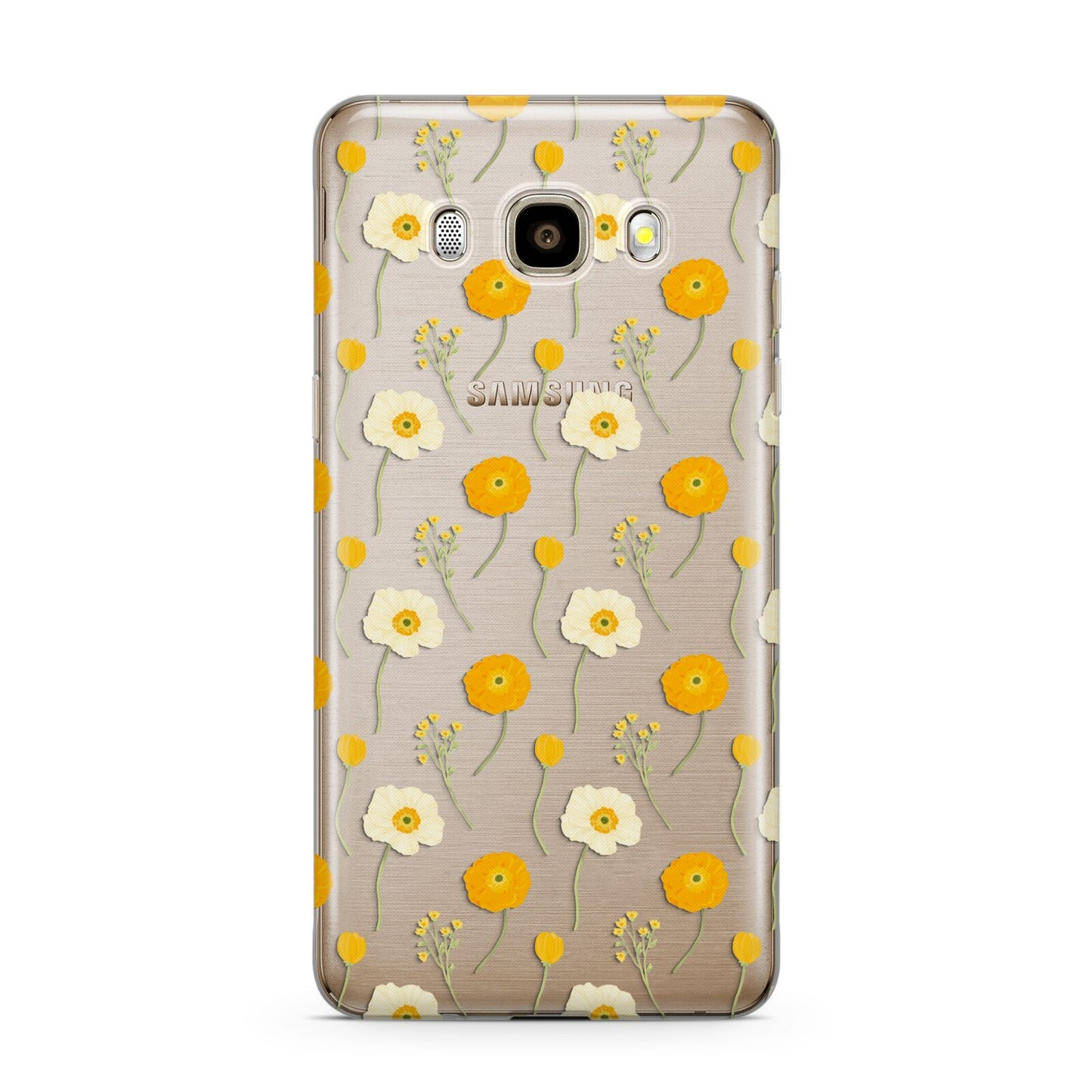 Wild Floral Samsung Galaxy J7 2016 Case on gold phone