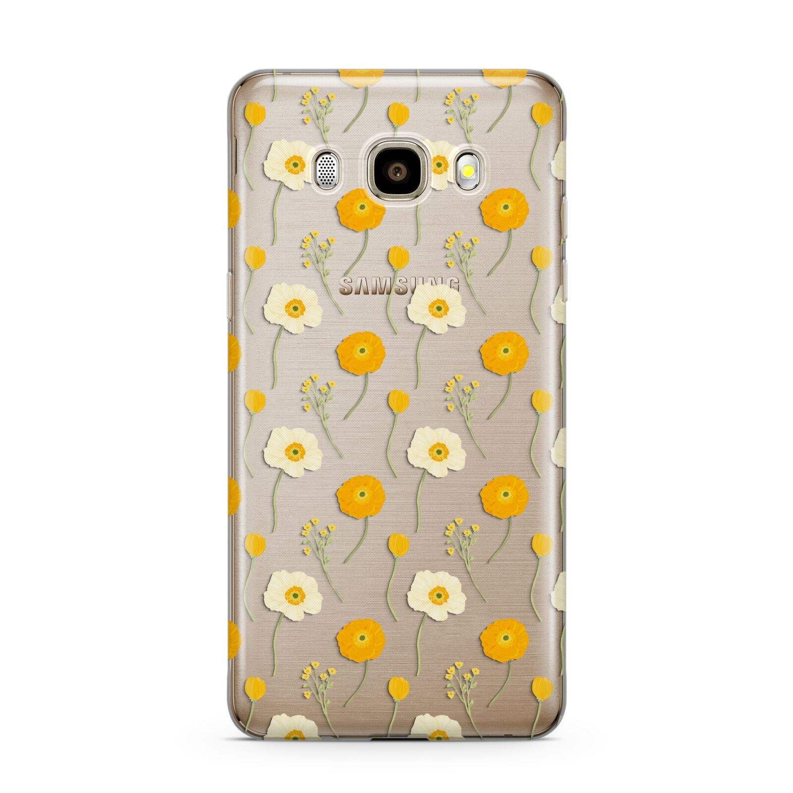Wild Floral Samsung Galaxy J7 2016 Case on gold phone