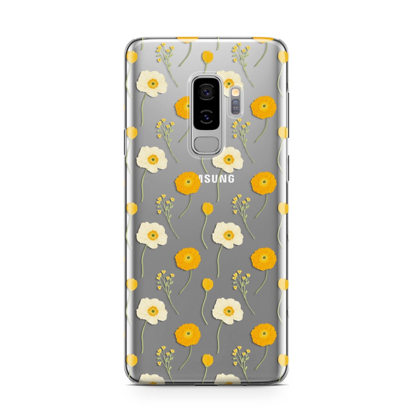 Wild Floral Samsung Galaxy S9 Plus Case on Silver phone