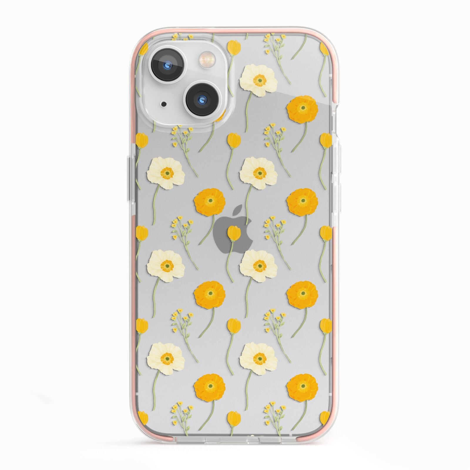 Wild Floral iPhone 13 TPU Impact Case with Pink Edges