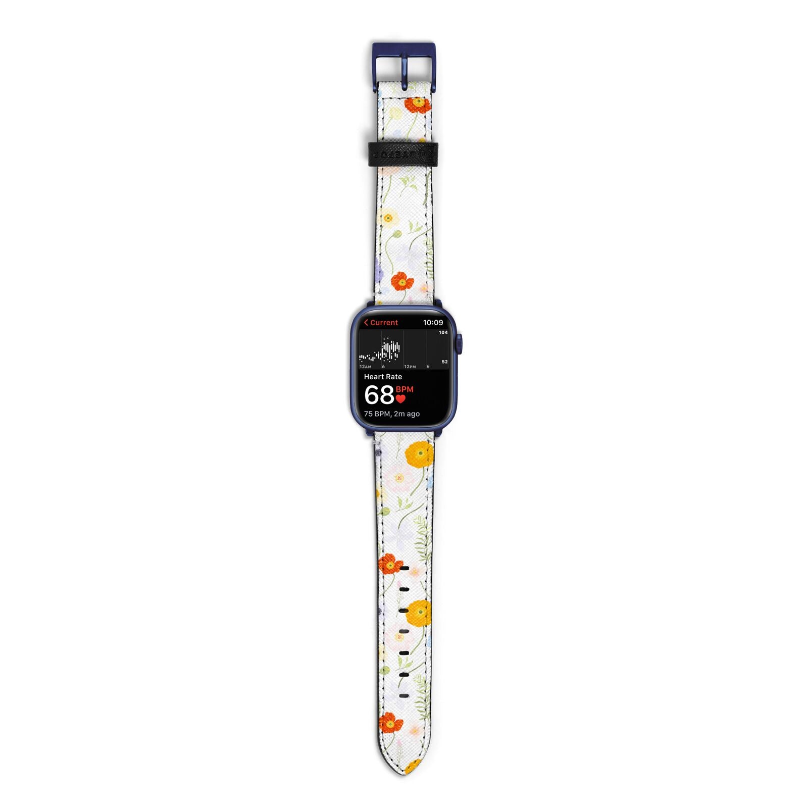 Wild Flower Apple Watch Strap Size 38mm with Blue Hardware