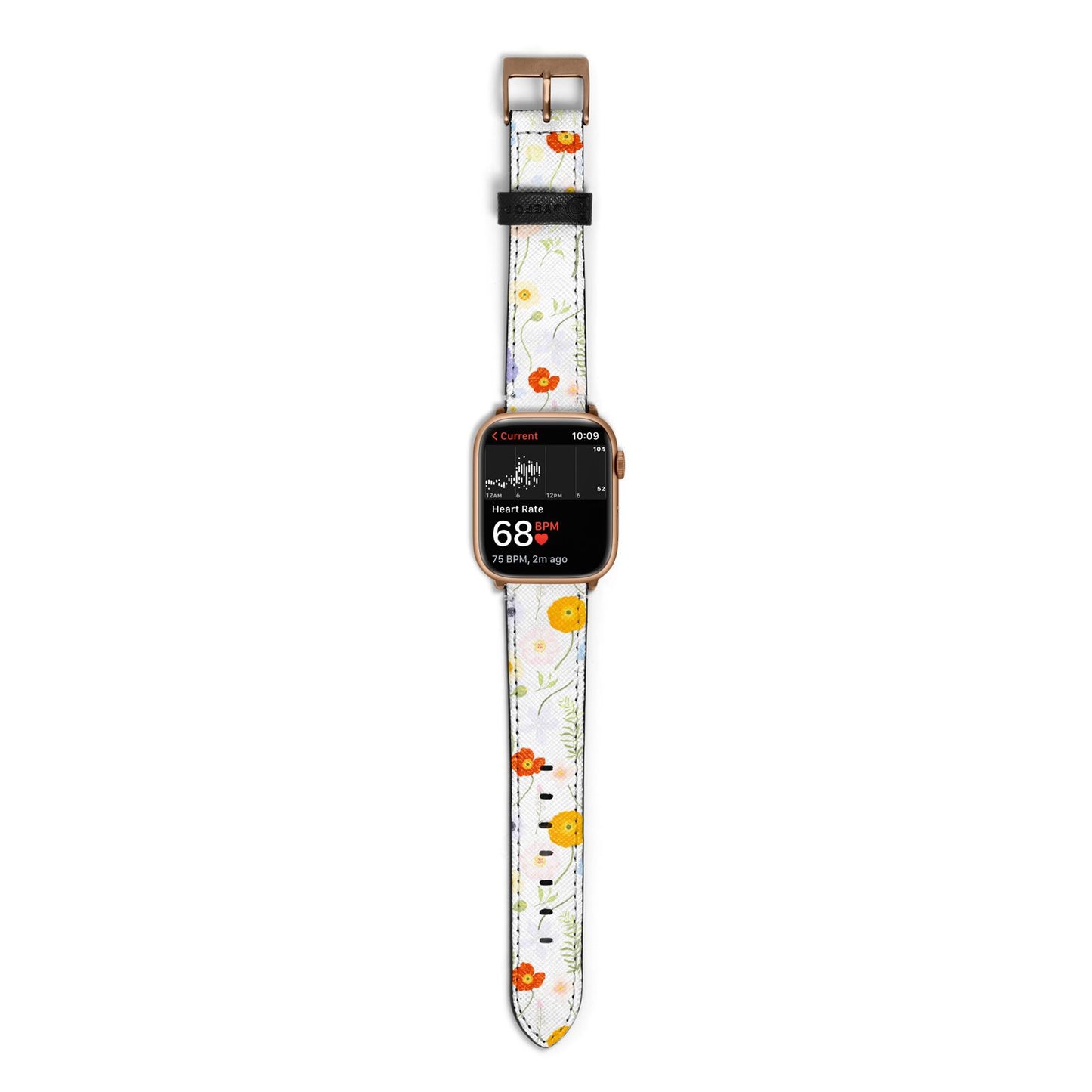 Wild Flower Apple Watch Strap Size 38mm with Gold Hardware