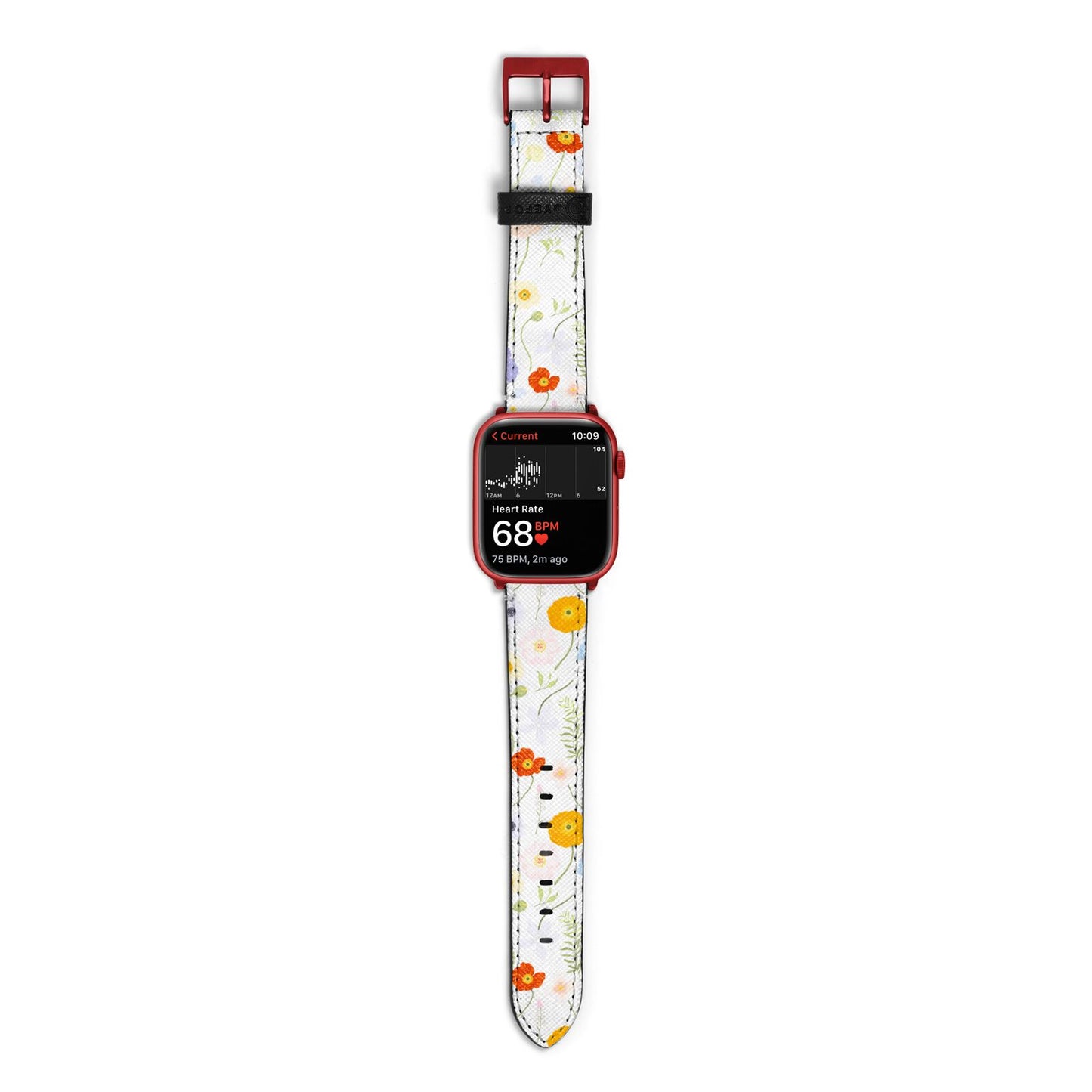 Wild Flower Apple Watch Strap Size 38mm with Red Hardware