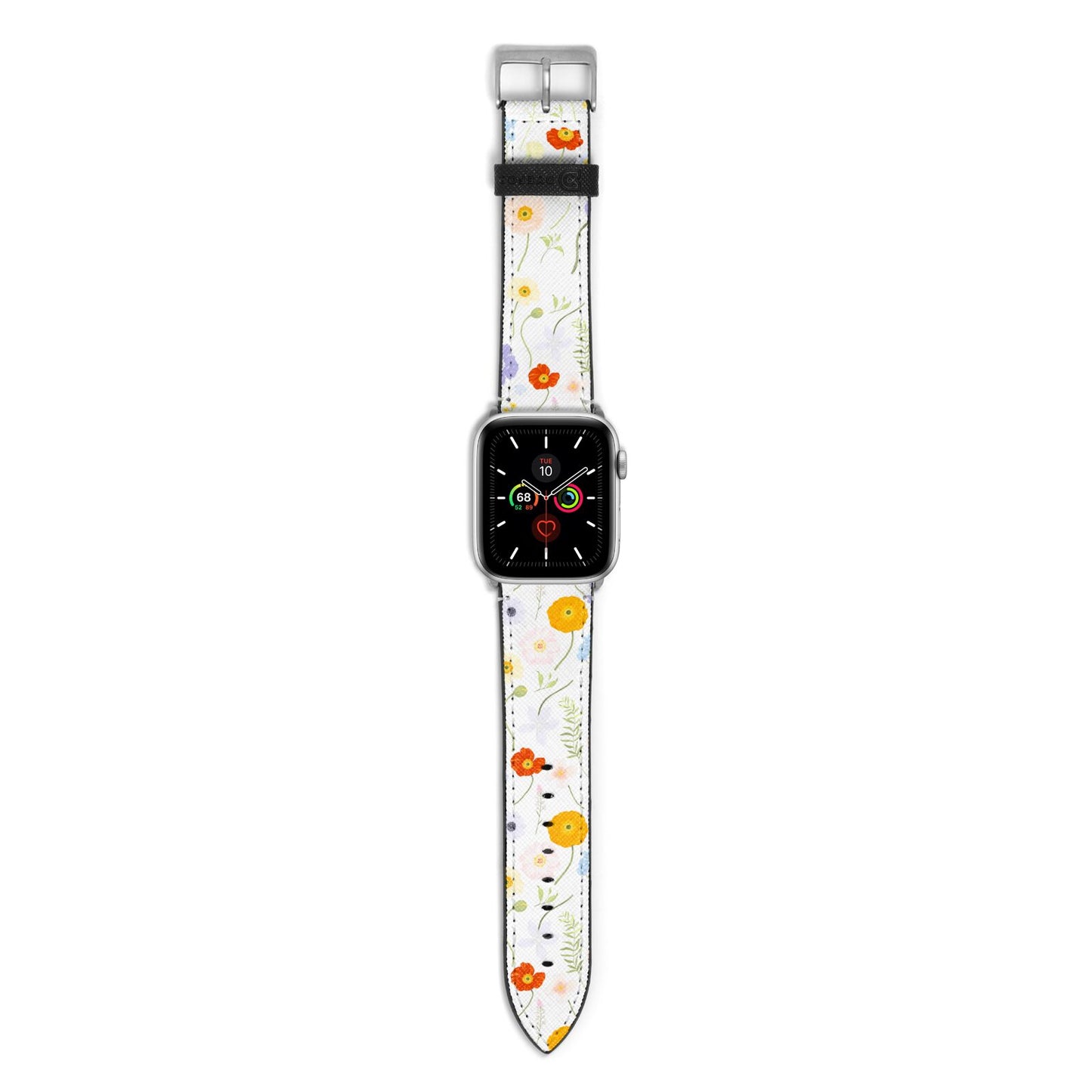 Wild Flower Apple Watch Strap with Silver Hardware