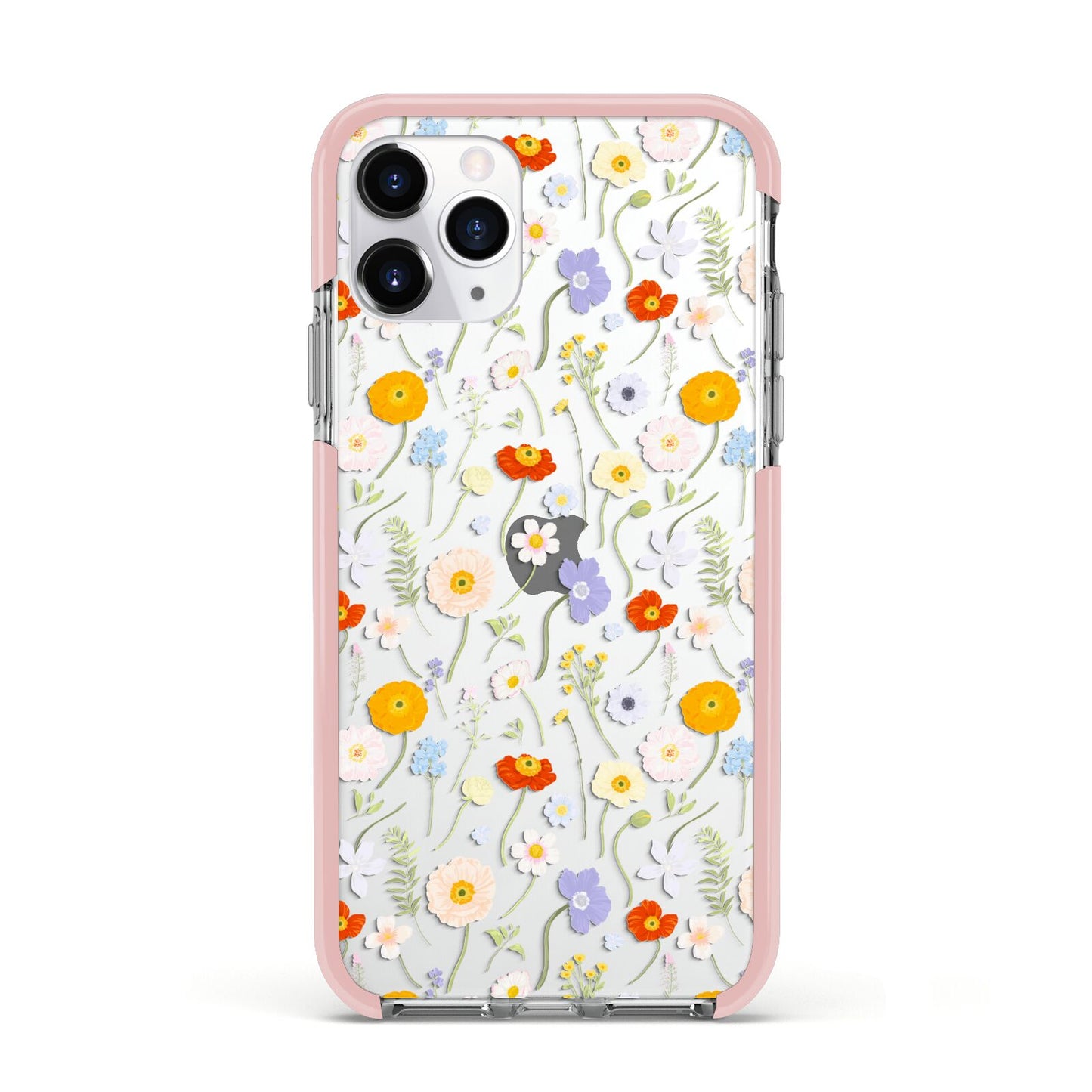Wild Flower Apple iPhone 11 Pro in Silver with Pink Impact Case