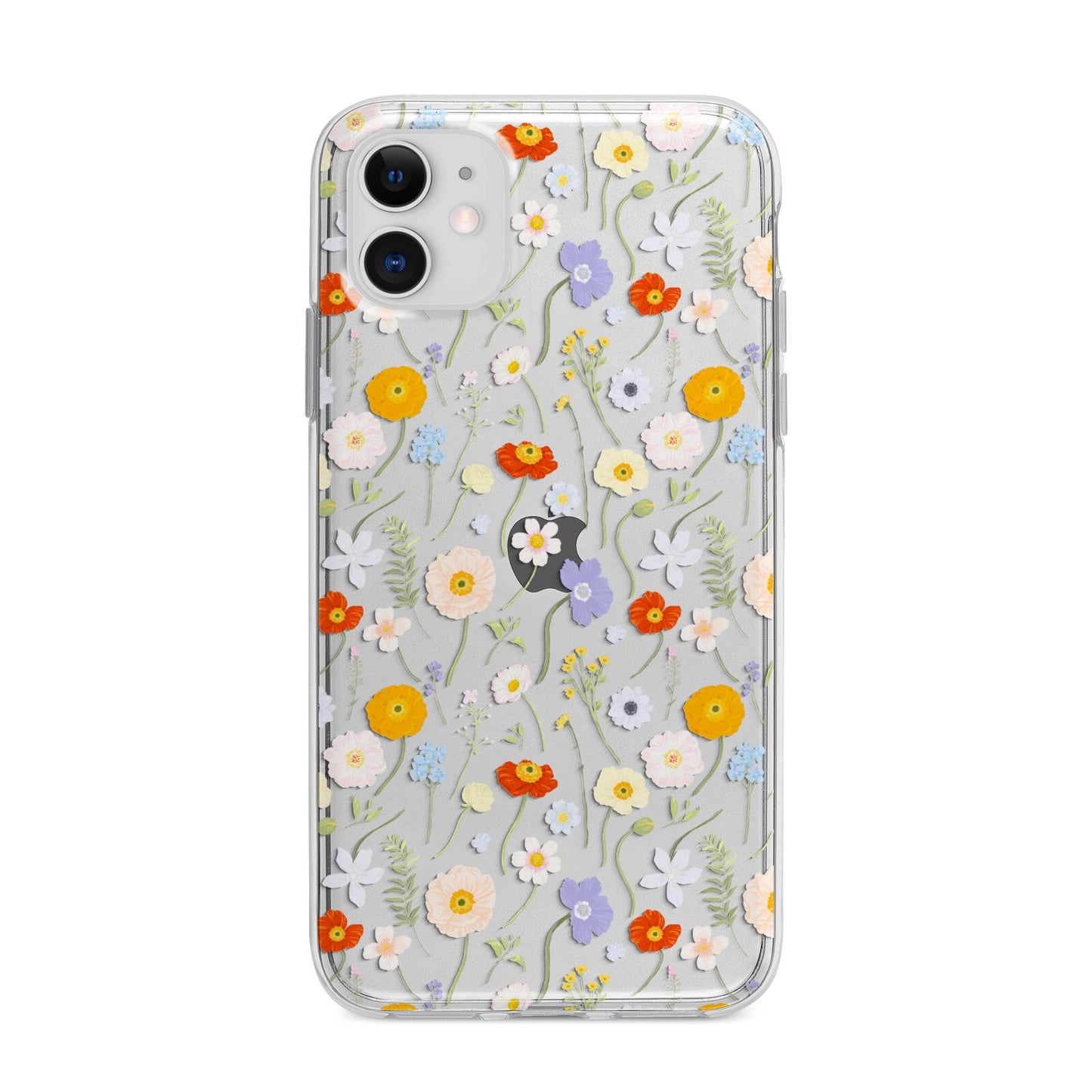 Wild Flower Apple iPhone 11 in White with Bumper Case