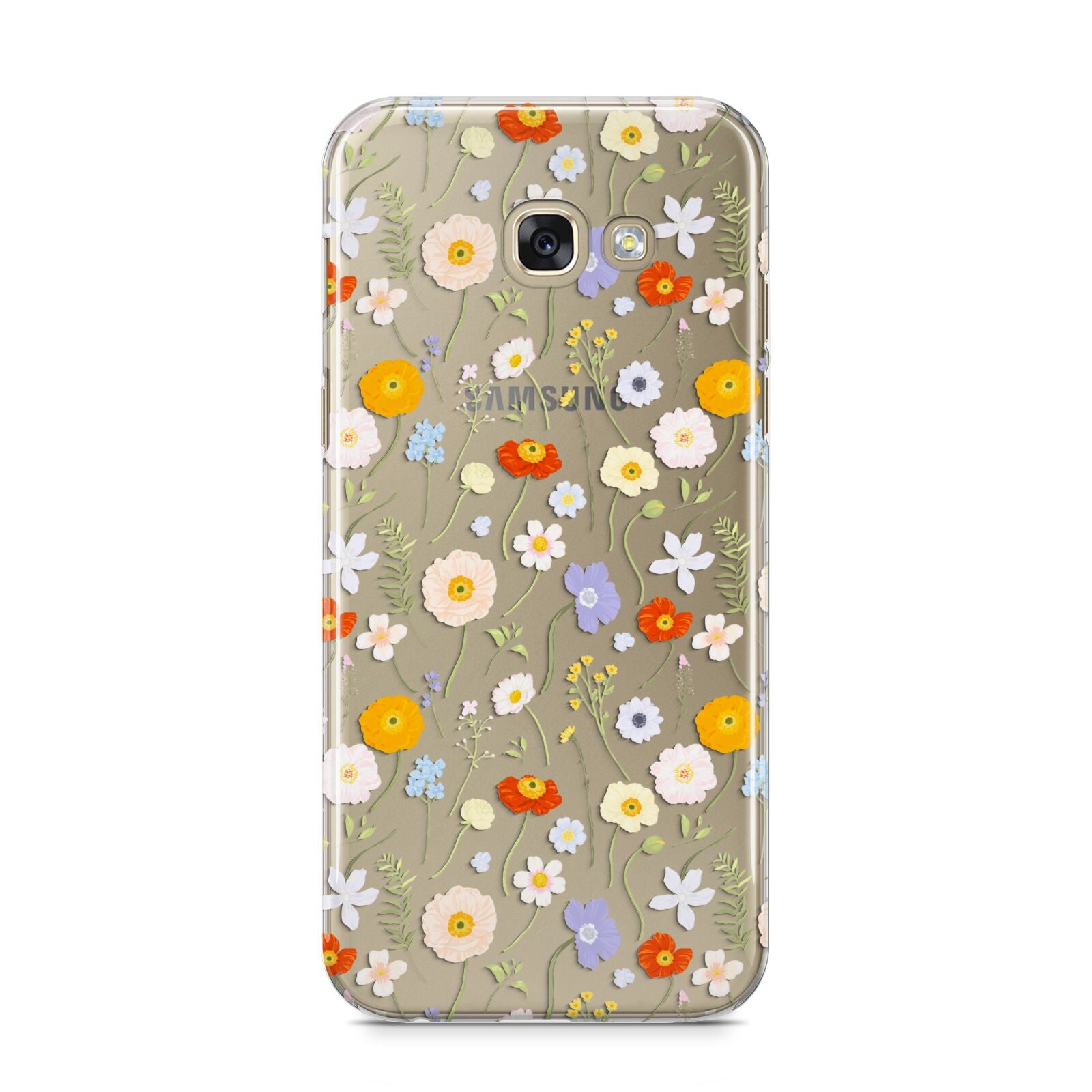 Wild Flower Samsung Galaxy A5 2017 Case on gold phone