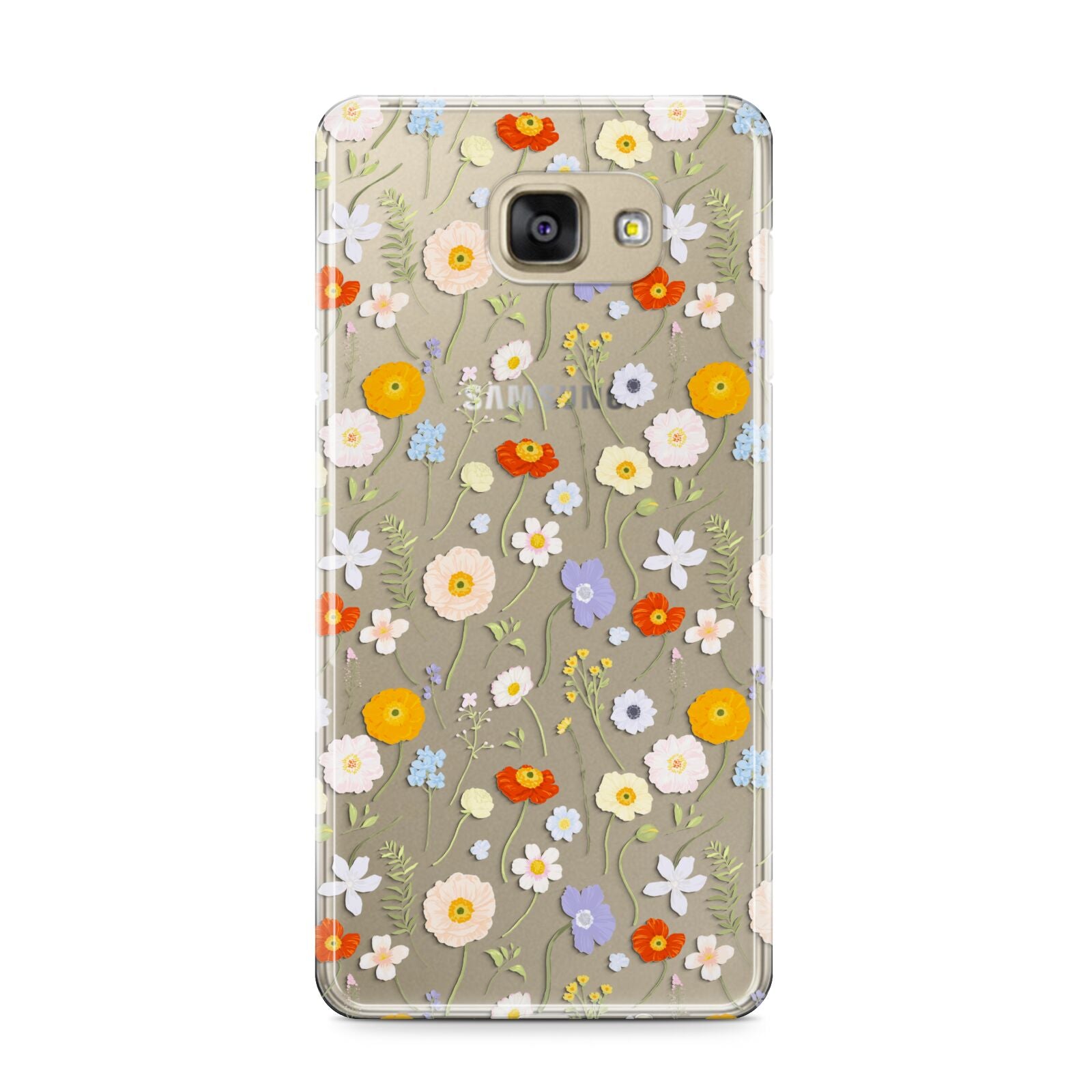 Wild Flower Samsung Galaxy A9 2016 Case on gold phone