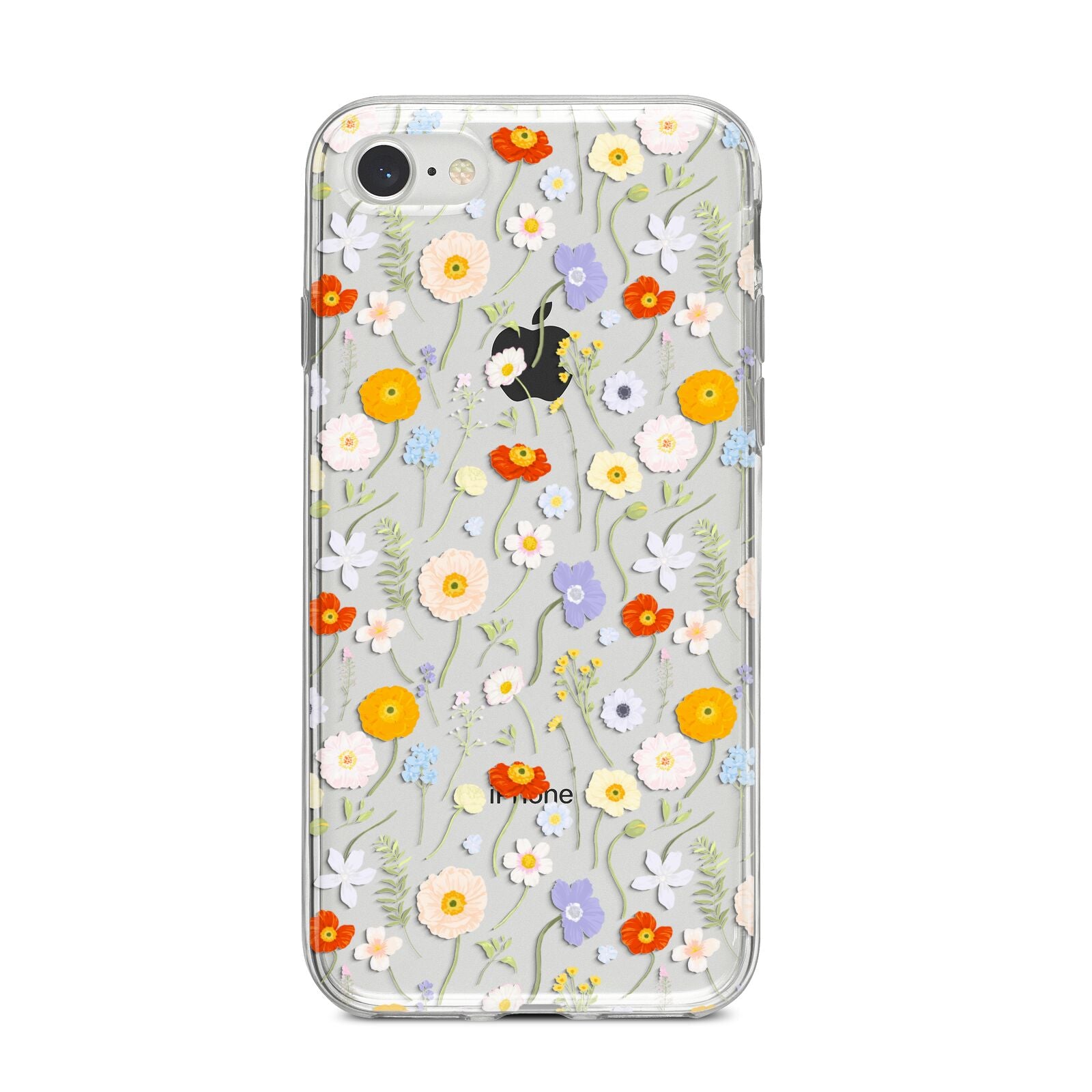 Wild Flower iPhone 8 Bumper Case on Silver iPhone