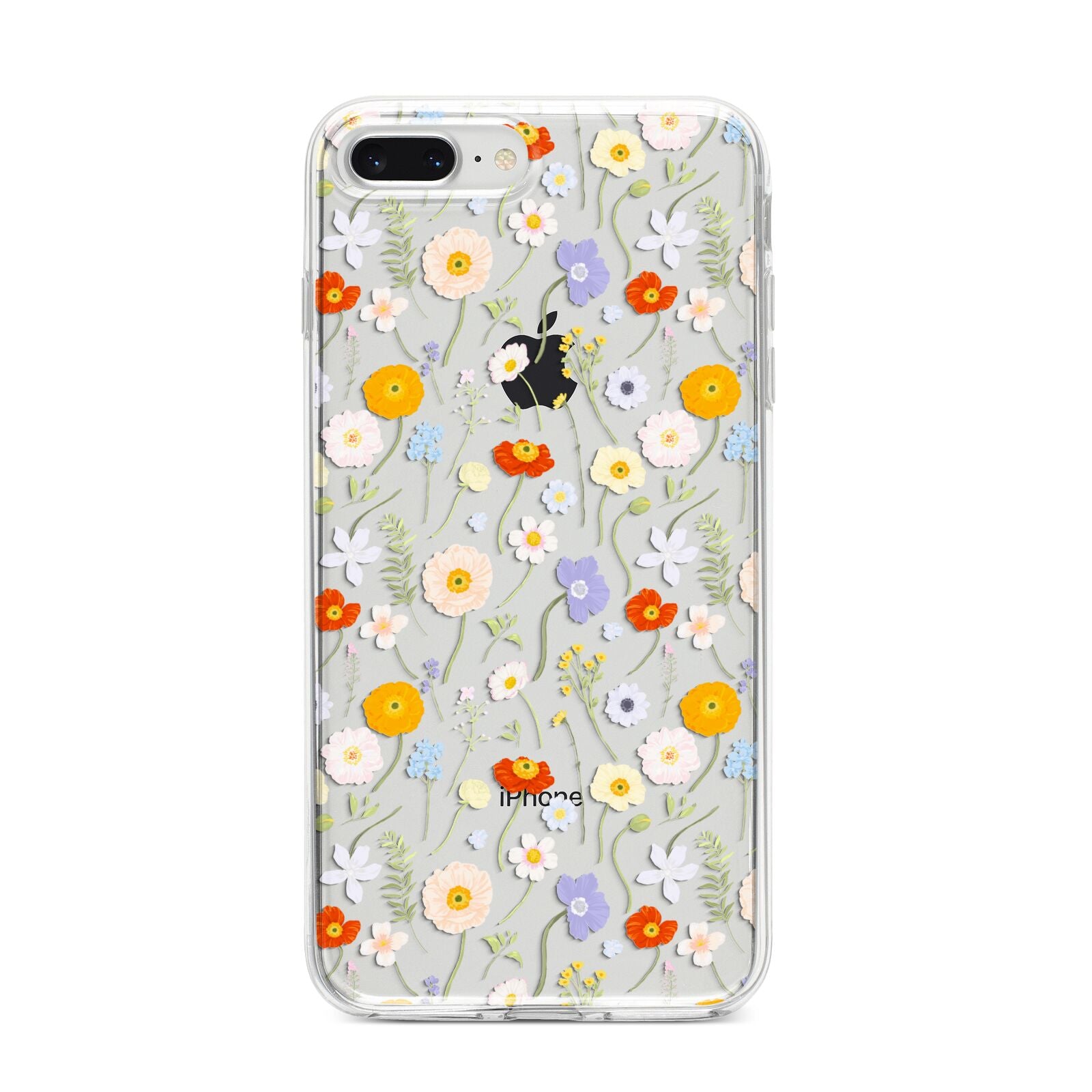 Wild Flower iPhone 8 Plus Bumper Case on Silver iPhone