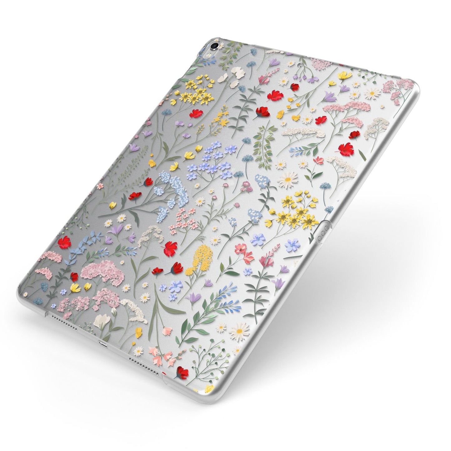 Wild Flowers Apple iPad Case on Silver iPad Side View
