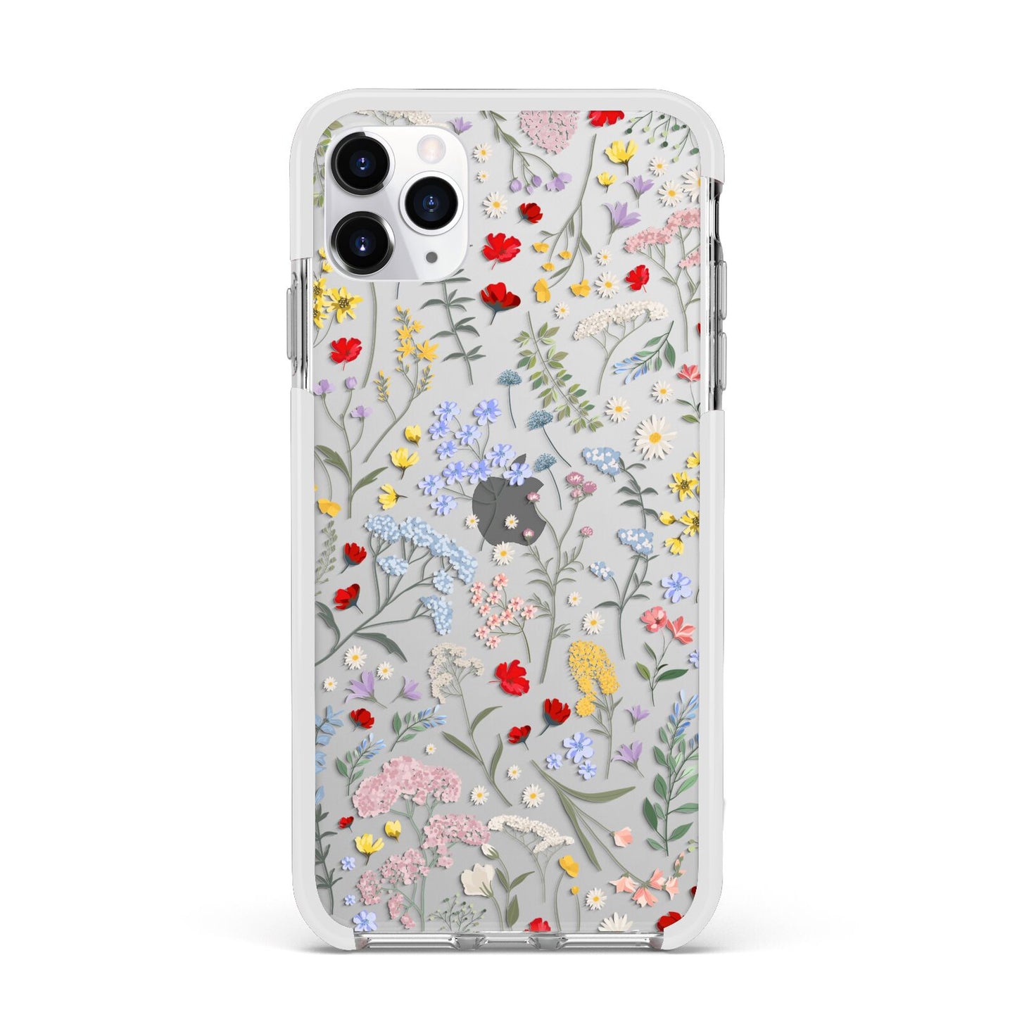 Wild Flowers Apple iPhone 11 Pro Max in Silver with White Impact Case