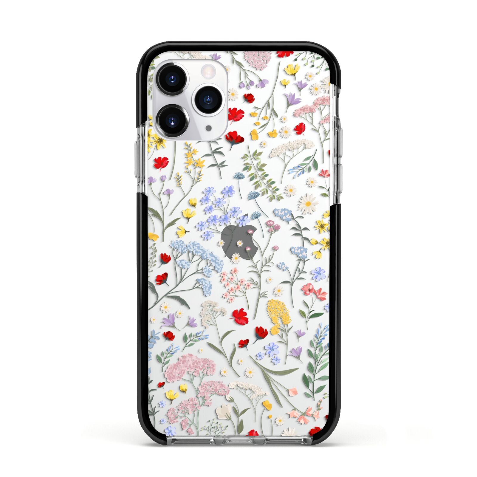 Wild Flowers Apple iPhone 11 Pro in Silver with Black Impact Case