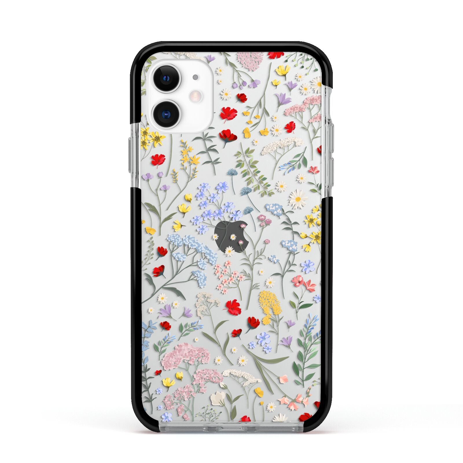 Wild Flowers Apple iPhone 11 in White with Black Impact Case