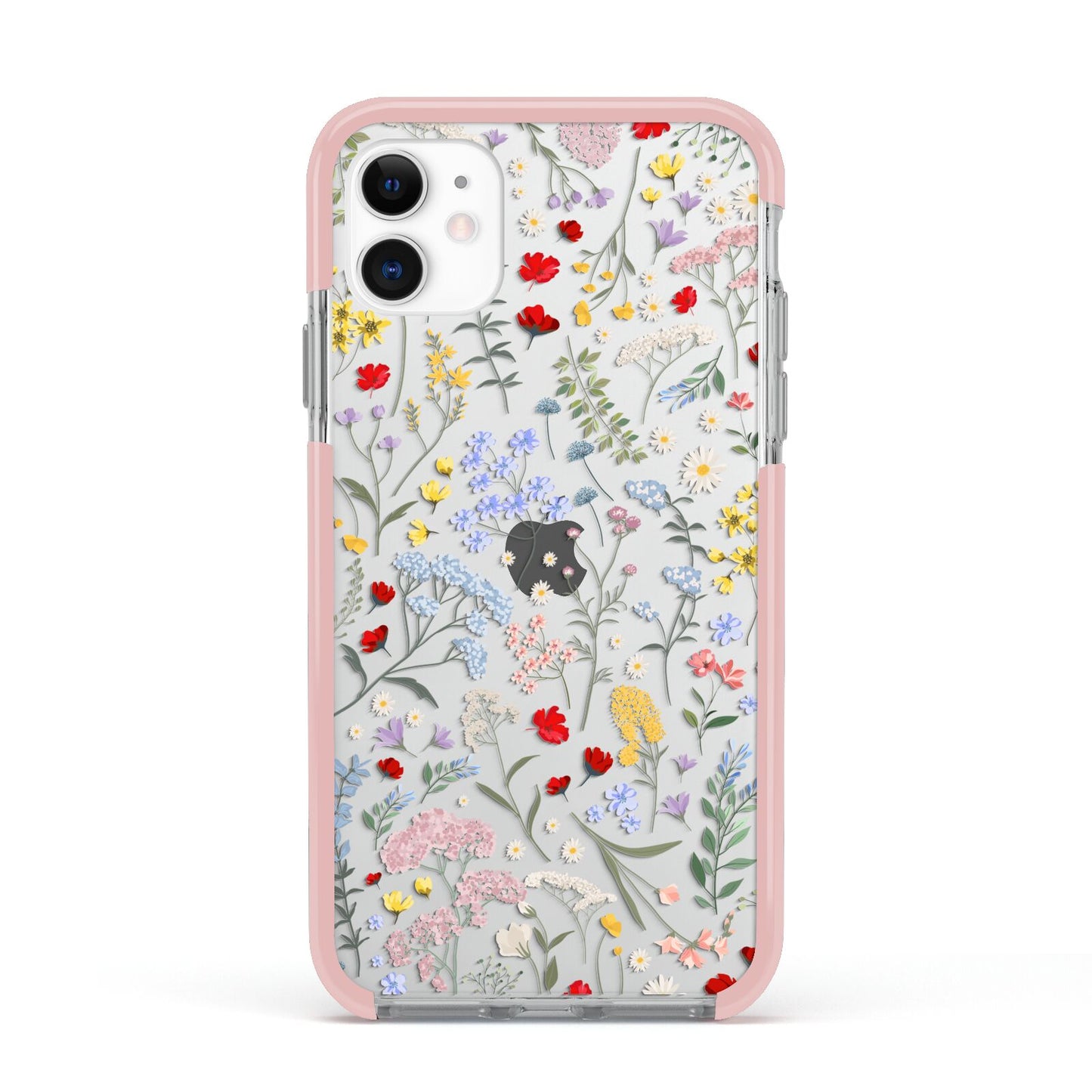 Wild Flowers Apple iPhone 11 in White with Pink Impact Case
